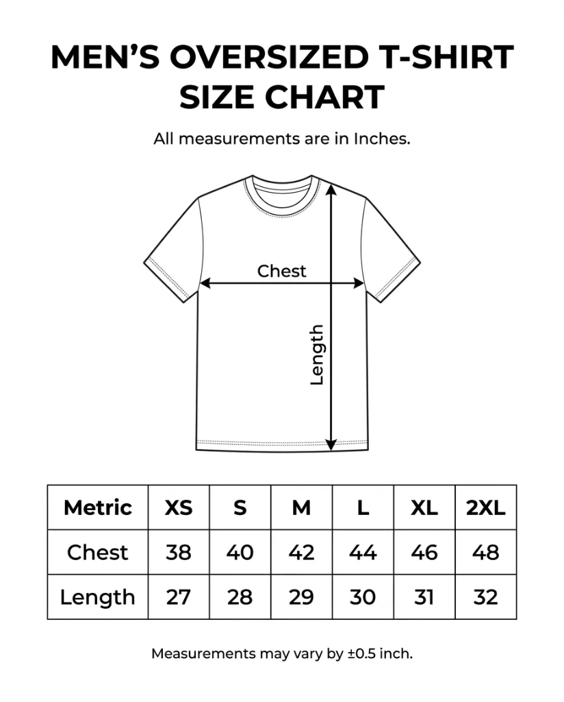 Men's Oversized T-shirt Size Chart GP.webp