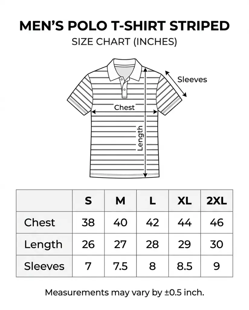 Men's Polo T-shirt Striped Size Chart.webp