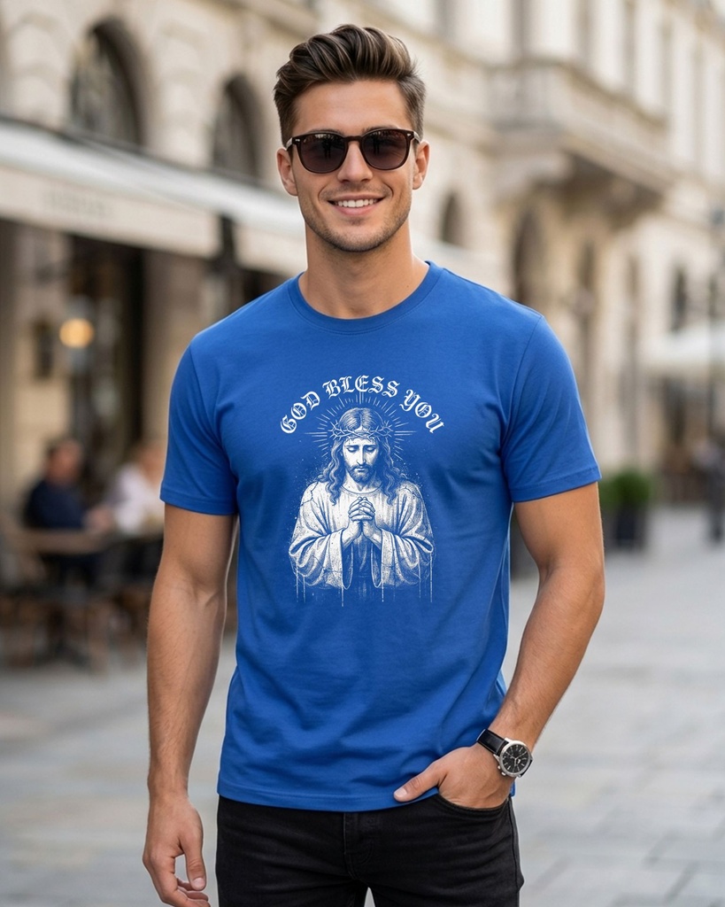 Royal-Blue-God-Bless-You-Round-Neck-Tshirt.webp