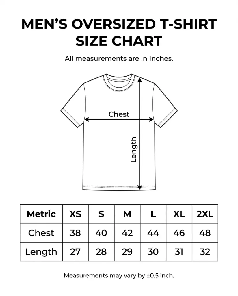 Men's Oversized T-shirt Size Chart GP.webp