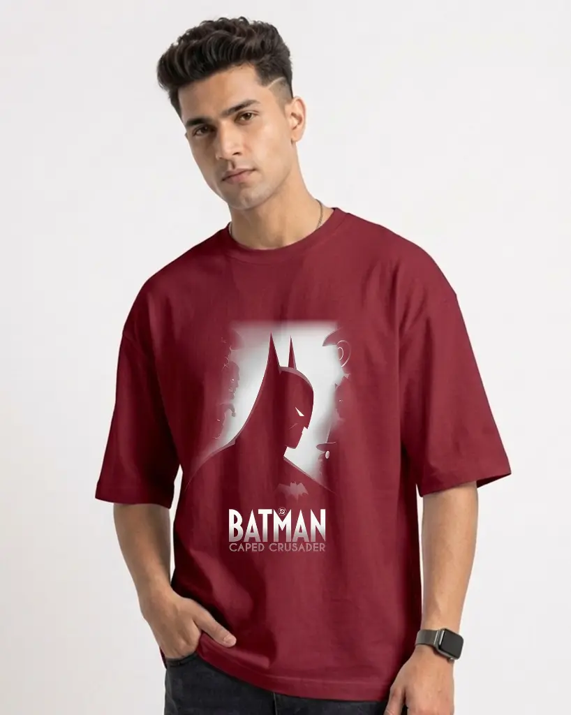 Maroon--batman-caped--Oversized---Tshirt--.webp