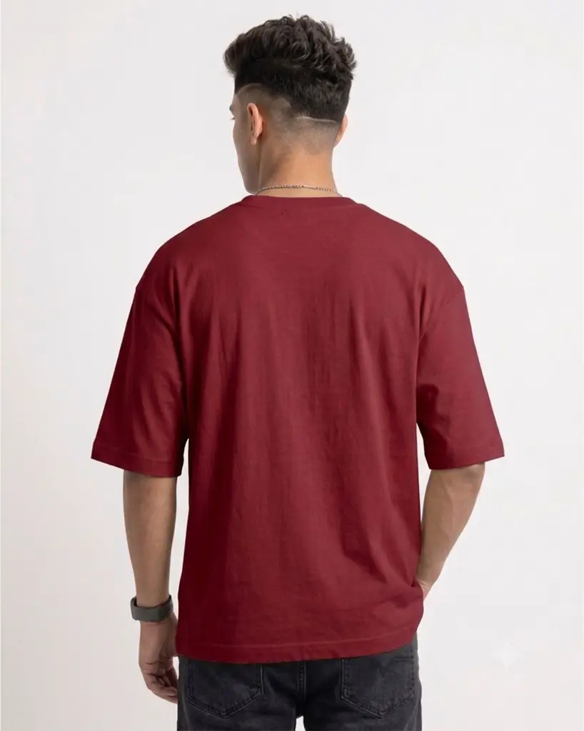 Maroon-Oversized-T-Shirt---Hip-Hop-(180-GSM)-back.webp