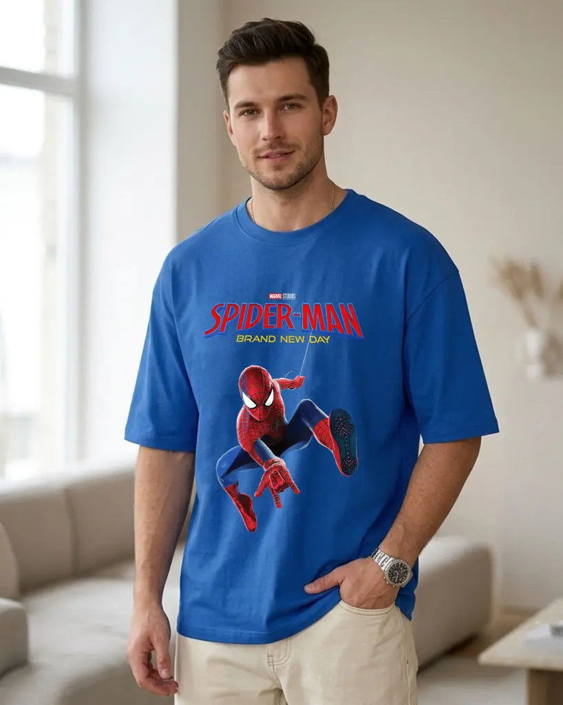 Spider-Man-Action-Royal Blue Oversized-T-shirt-220 (2).webp