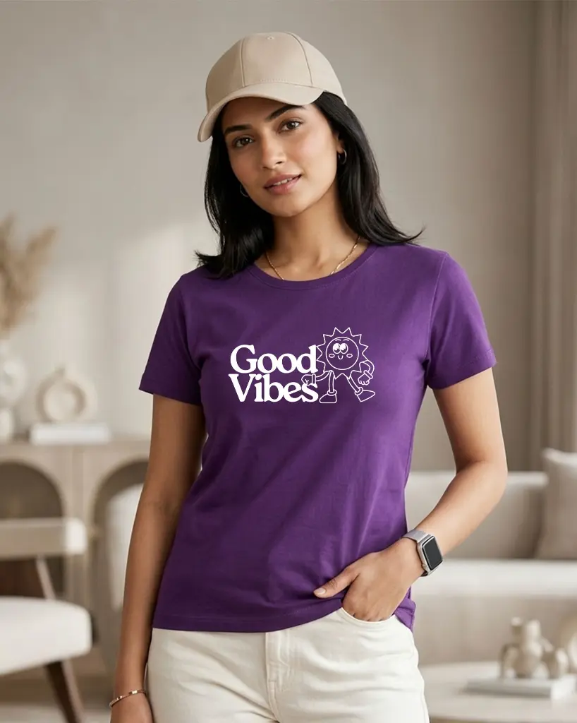 Purple--Round-neck-Green-Whimsical-Sun-Good-Vibes-T-Shirt.webp