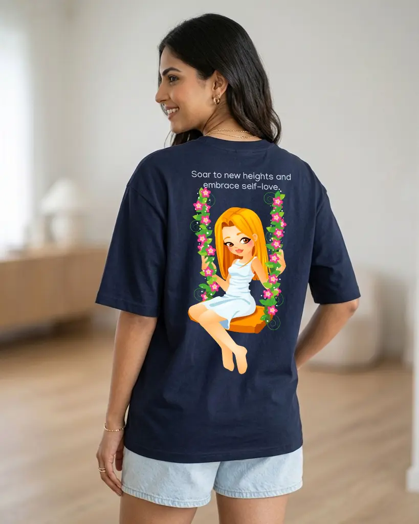 Beautiful-women-decorative-swing-oversized-tshirt-women-navy-blue-backside.webp