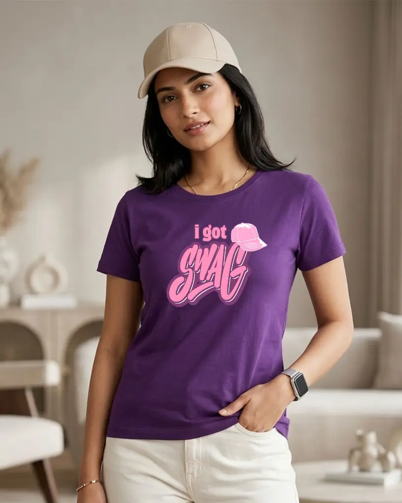I-got-swag-Women's-Round-Neck-T-shirt-purple-front.webp