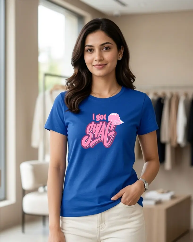I-got-swag-Women's-Round-Neck-T-shirt-royal-blue.webp