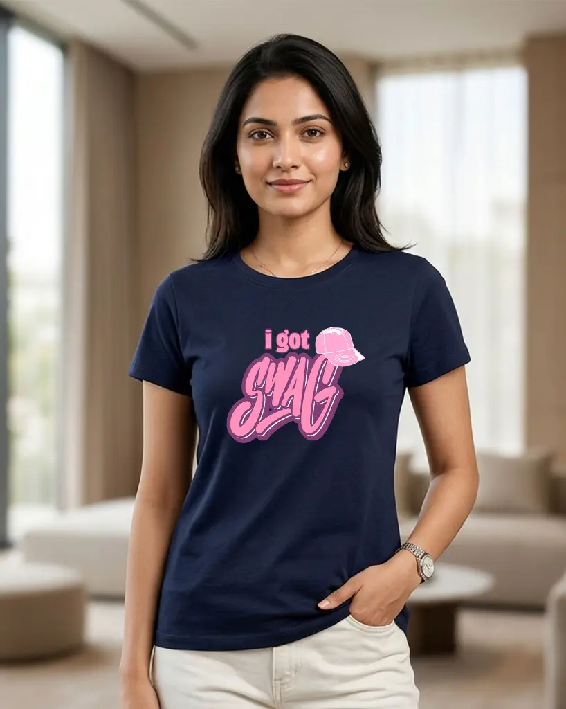 I-got-swag--Women's-Round-Neck-T-shirt-navy-blue.webp