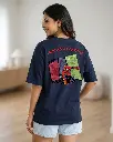 I-believe-there's-a-hero-in-all-of-us-Oversized-T-shirt-women's-back-navyblue-.webp