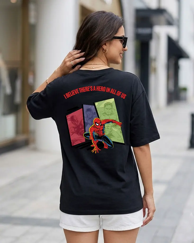 I-believe-there's-a-hero-in-all-of-us-Oversized-T-shirt-women's-back.webp