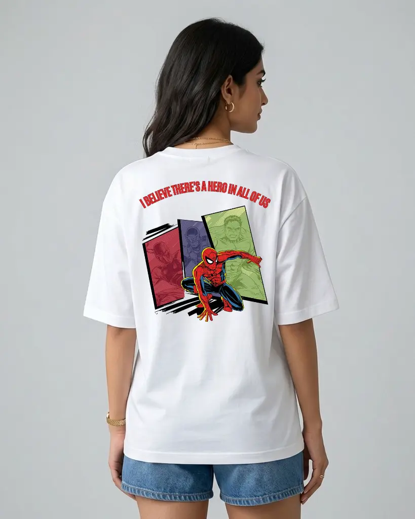 I-believe-there's-a-hero-in-all-of-us-Oversized-T-shirt-women's-back-white-.webp