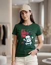 It's-coffee-time-Women's-Round-Neck-T-shirt-bottle-green.webp