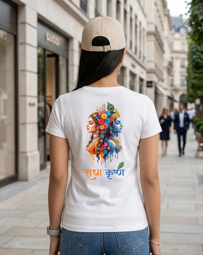 Radha-Krishna-AI-name-Round-Neck-Tshirt-women's-back-side.webp