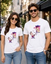 Couple White Round Neck T-Shirt Propose Be Unique Write Your Own Story Graphic Printed
