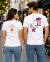 Couple White Round Neck T-Shirt Propose Be Unique Write Your Own Story Both side Graphic Printed