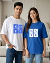 Couple Royal Blue and White Oversized T-Shirt SoulMate Together Forever
