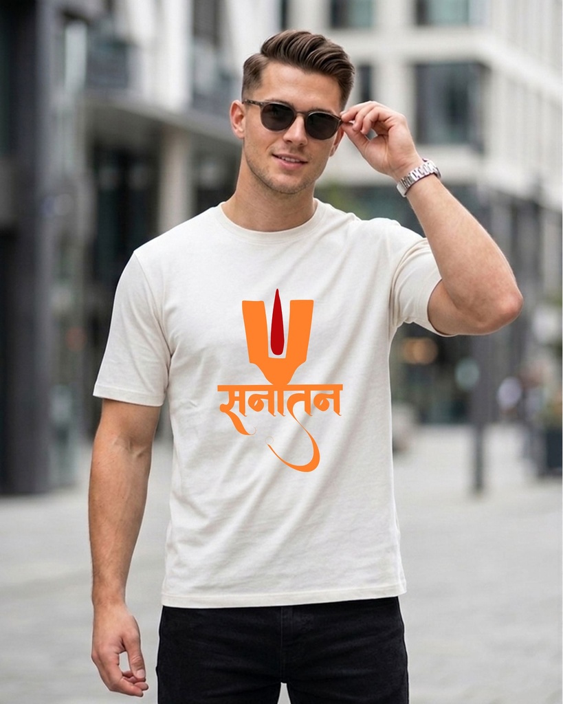 Sanatan Tilak Round Neck T-Shirt  Graphic Printed
