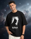 Black Oversized T-Shirt The Batman Caped Graphic Printed