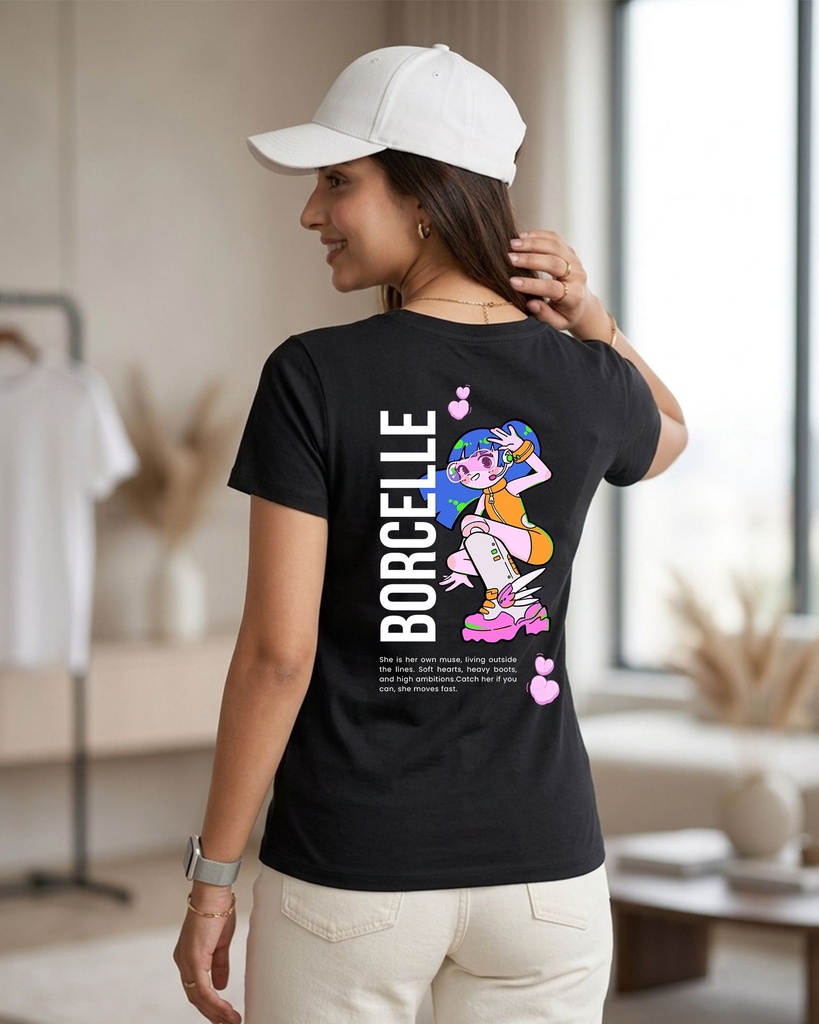 Borcelle Round Neck Women's T-Shirt Graphic Printed I got swag