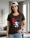 It's Coffee Time Round Neck Women's T-Shirt Graphic Printed