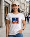 Radha Krishna Eye White Round Neck Regular Fit Women's T-Shirt Graphic Printed Front