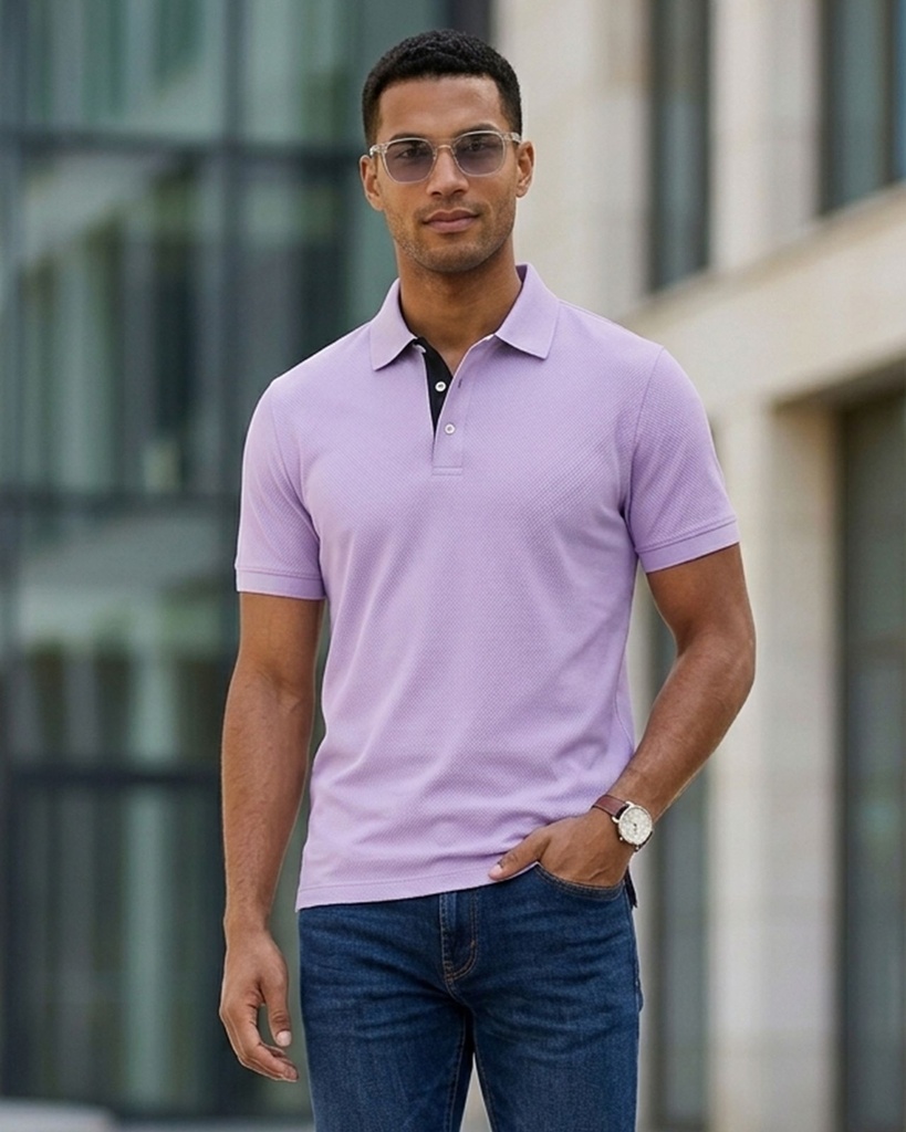 Lavender Dry Fit Polo T-shirt (S)