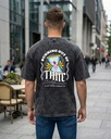 Black Acid Oversized T-Shirt Running Out Of Time Graphic Printed