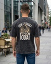 Black Acid Oversized T-Shirt Don't Forget To Pray Today Graphic Printed