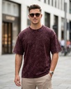 Maroon Acid Washed Oversized Men's T-shirt
