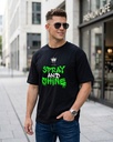 Black Oversized T-Shirt Spray And Shine Graphic Printed