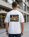 White Oversized T-Shirt King Jungle Graphic Printed