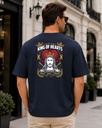Navy Blue Oversized T-Shirt King Of Heart Anime Graphic Printed
