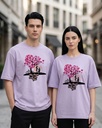 Couple Lavender Oversized T-Shirt My Heart Is Only For You Graphic Printed